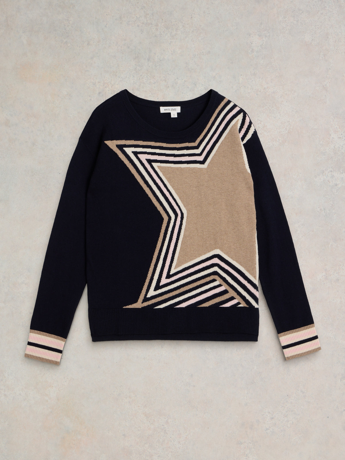 441539 NAVY PRINT City Star Jumper WHITE STUFF