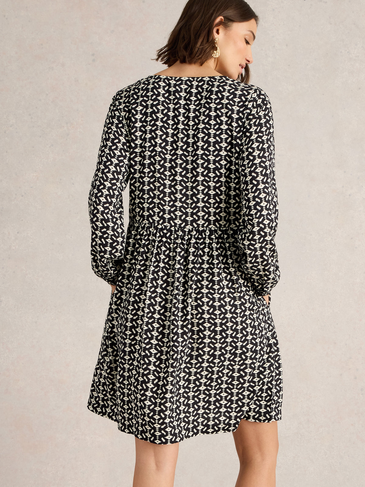 441669 BLACK PRINT Penelope Dress WHITE STUFF