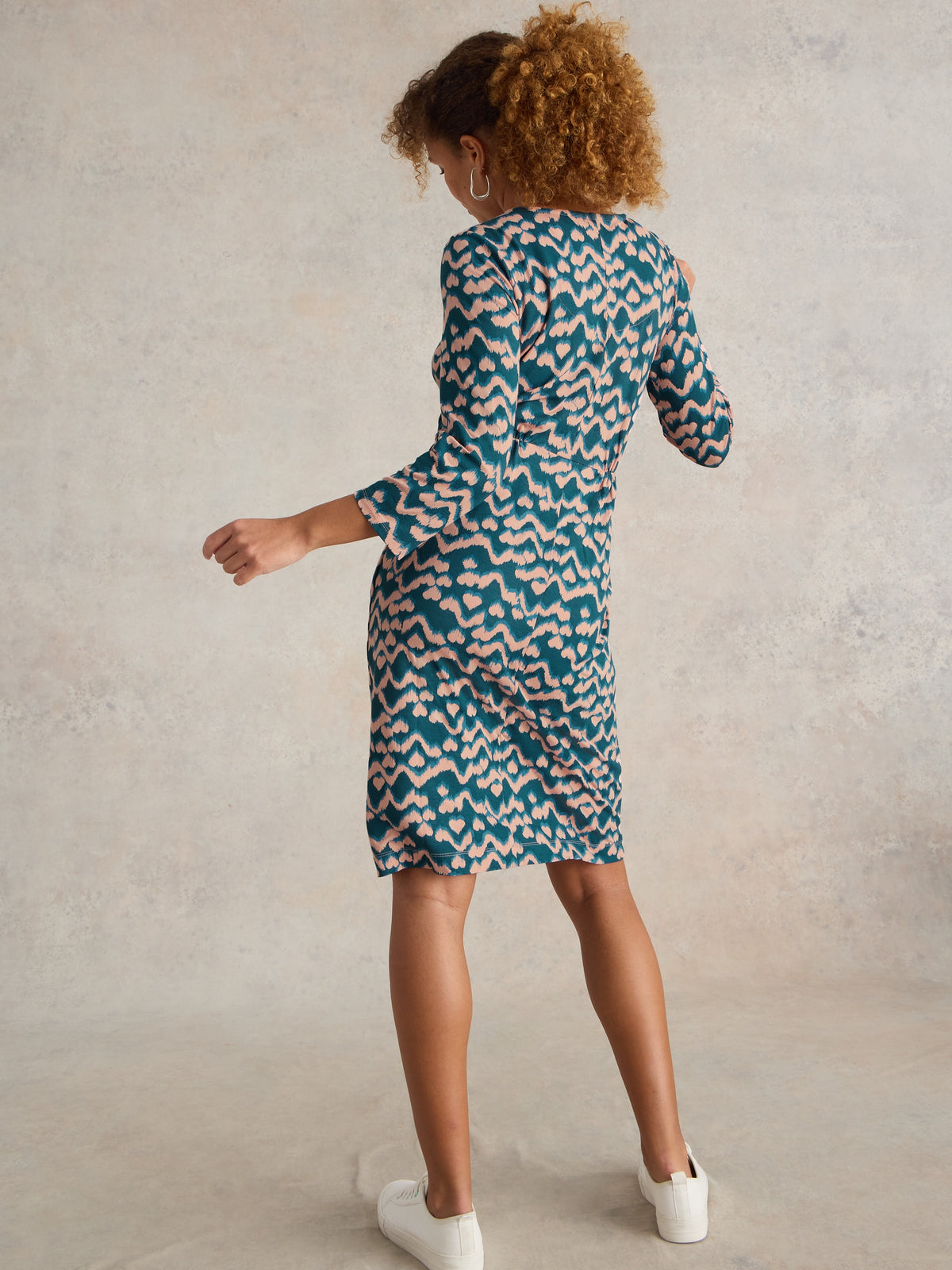 441681 TEAL PRINT Tallie Jersey Dress WHITE STUFF