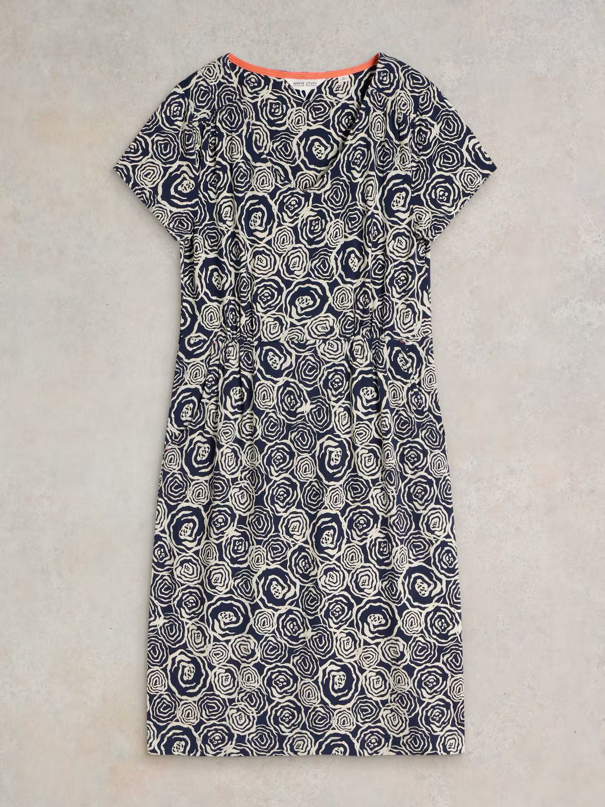 441690 Navy Print Tallie Jersey Dress WHITE STUFF