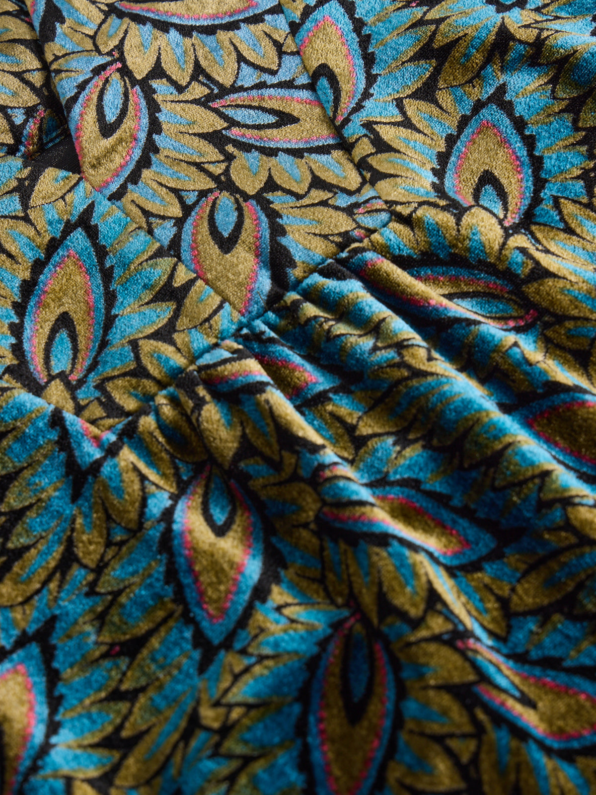 442035 TEAL PRINT Ash Printed Velvet Top White Stuff