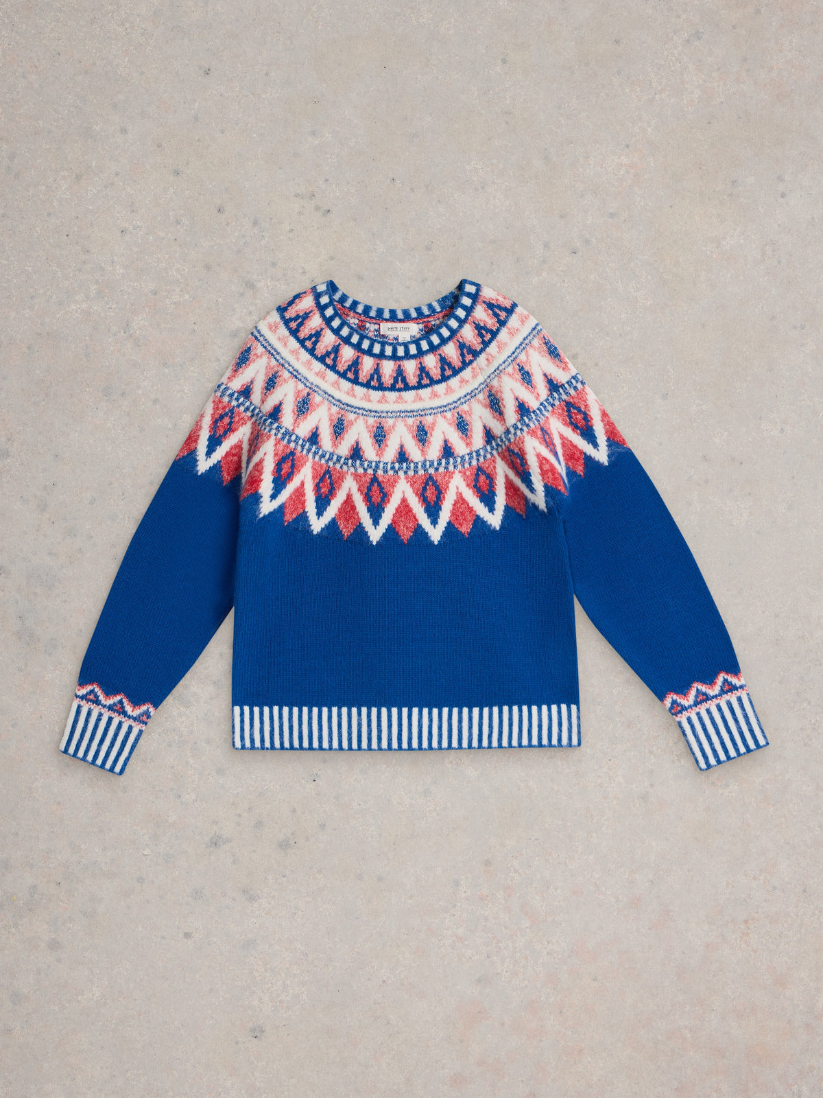 442103 BLUE MULTI Sapphire Fairisle Jumper White Stuff