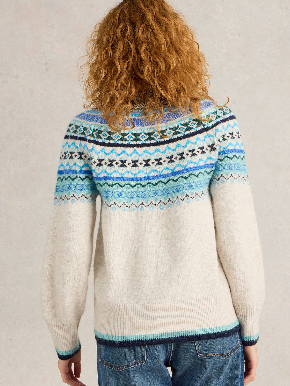 442109 NATURAL MULTI Frosted Fairisle Jumper White Stuff