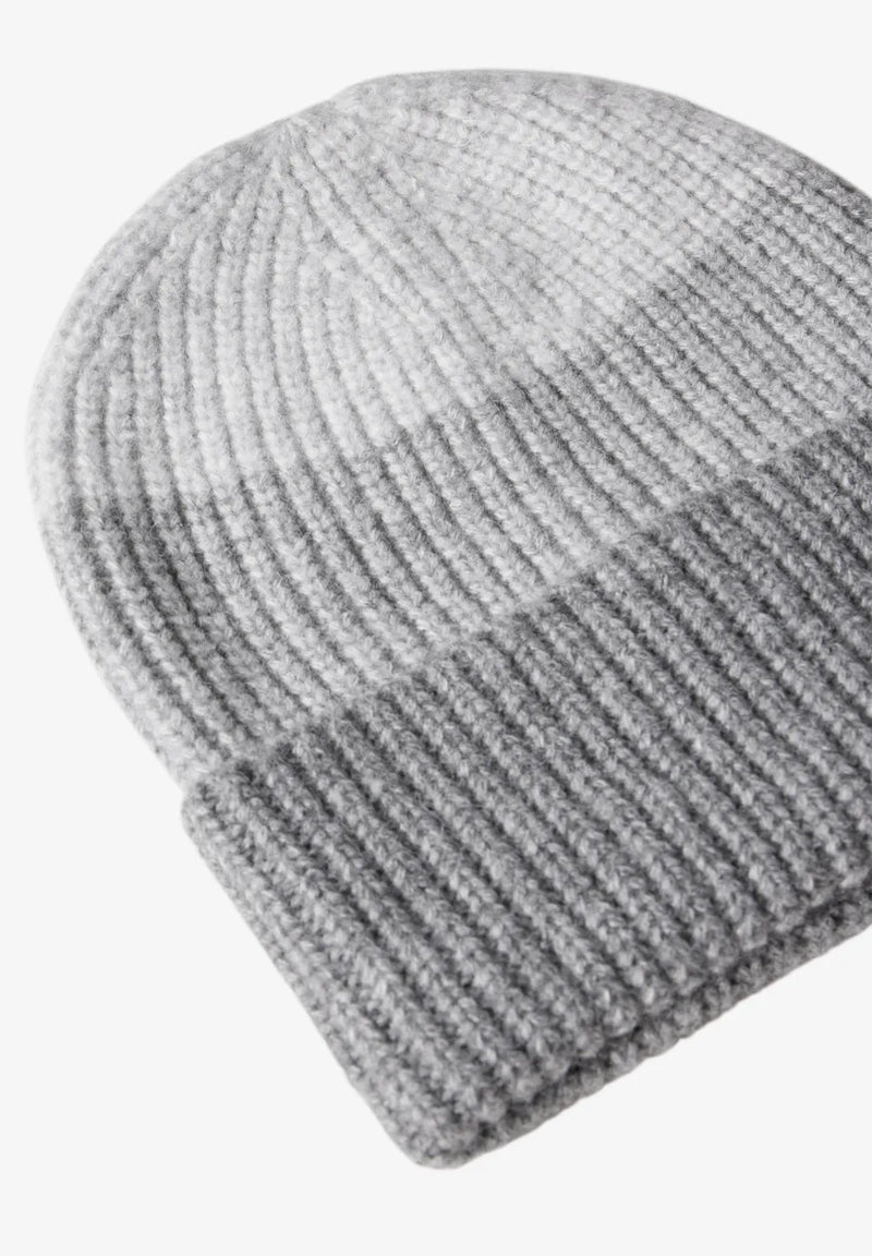 572593 Smooth Silver Melange Striped Melange Knit Cap CECIL