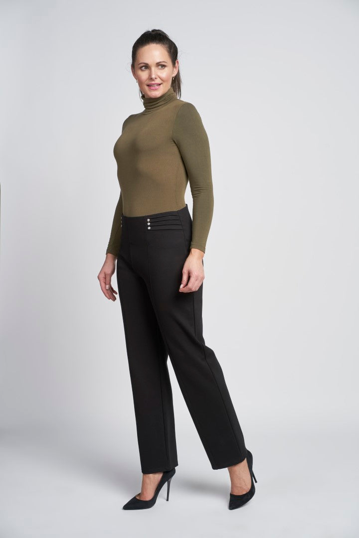 600T Ponte Contour Regular Trouser With Diamante Pinns