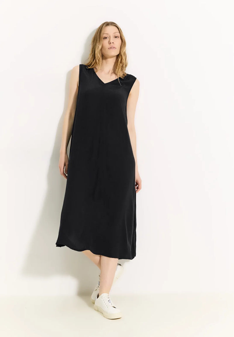 CECIL Black Solid Crepe Dress 144068