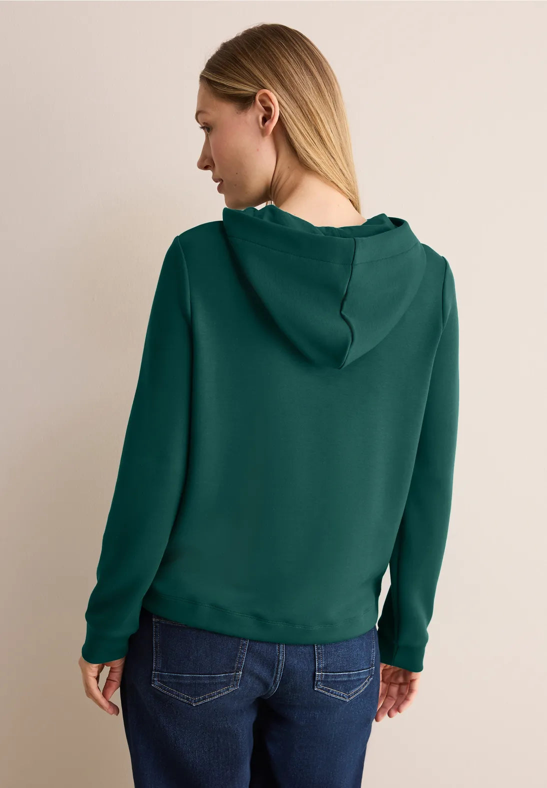 303113 Sweatshirt With Rhinestone CECIL Petrol Green