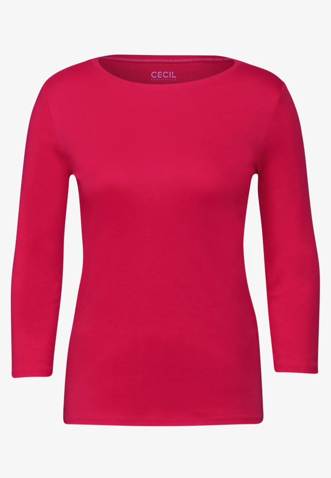 317389-SS25 Red Basic Boat-Neck Top CECIL