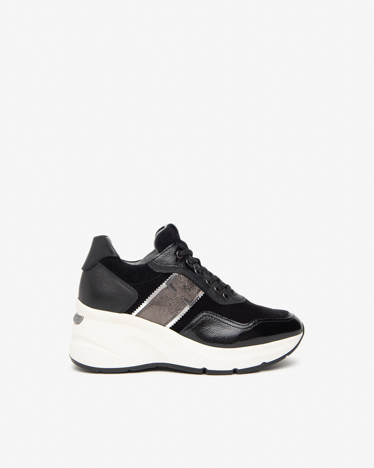 NeroGiardini Black Wedge Trainer I11493D