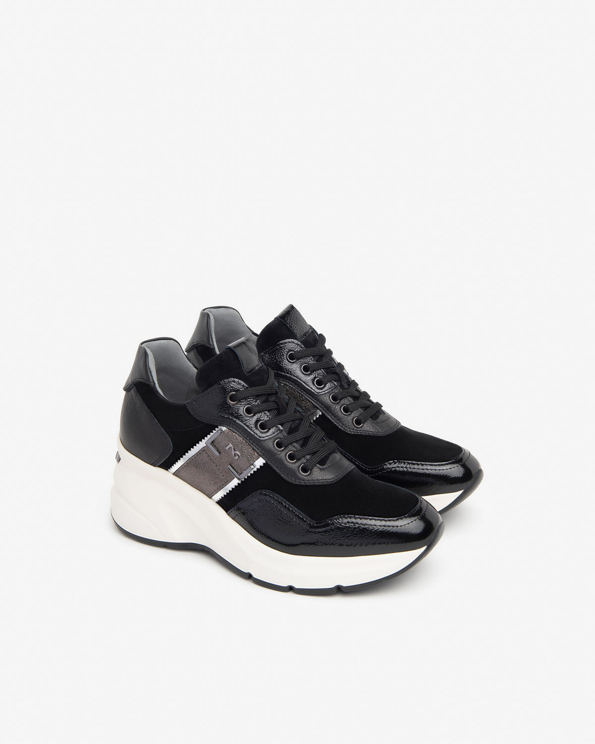 NeroGiardini Black Wedge Trainer I11493D