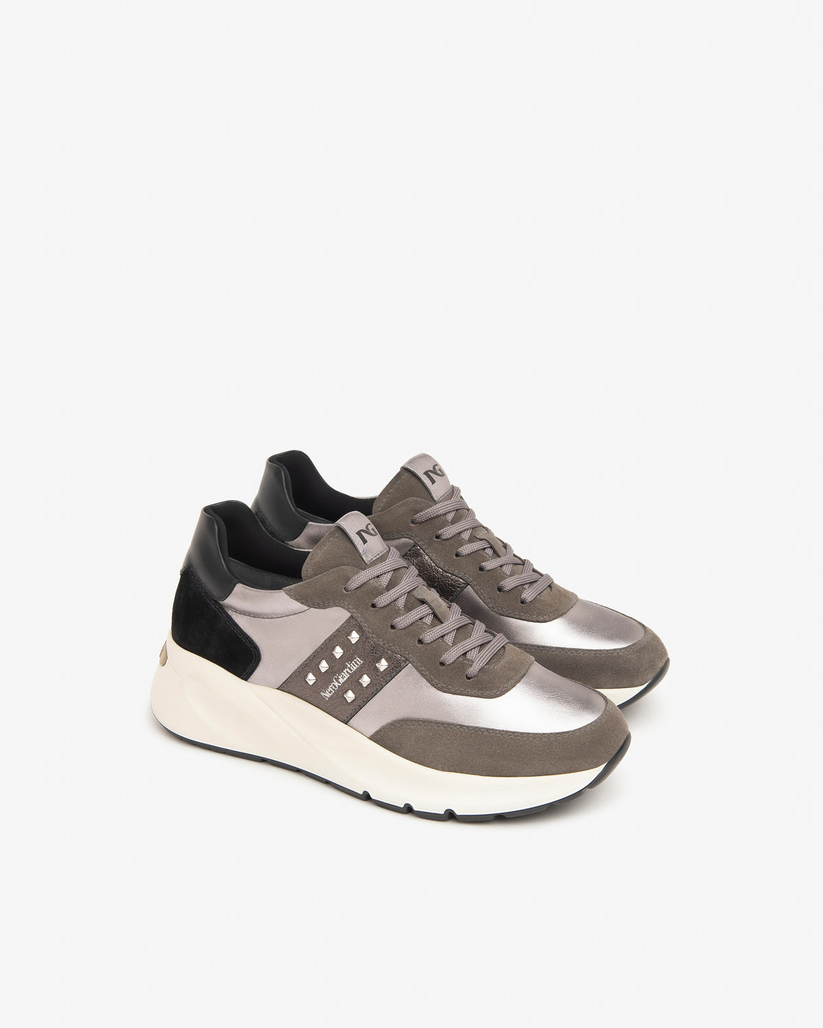 NeroGiardini Cement Silver Trainers I11521D