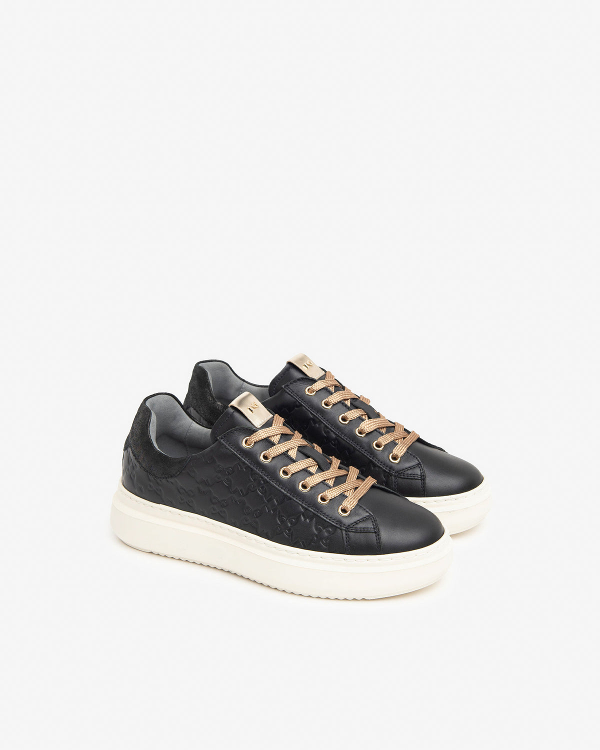 NeroGiardini Black Embossed Trainers I11590D