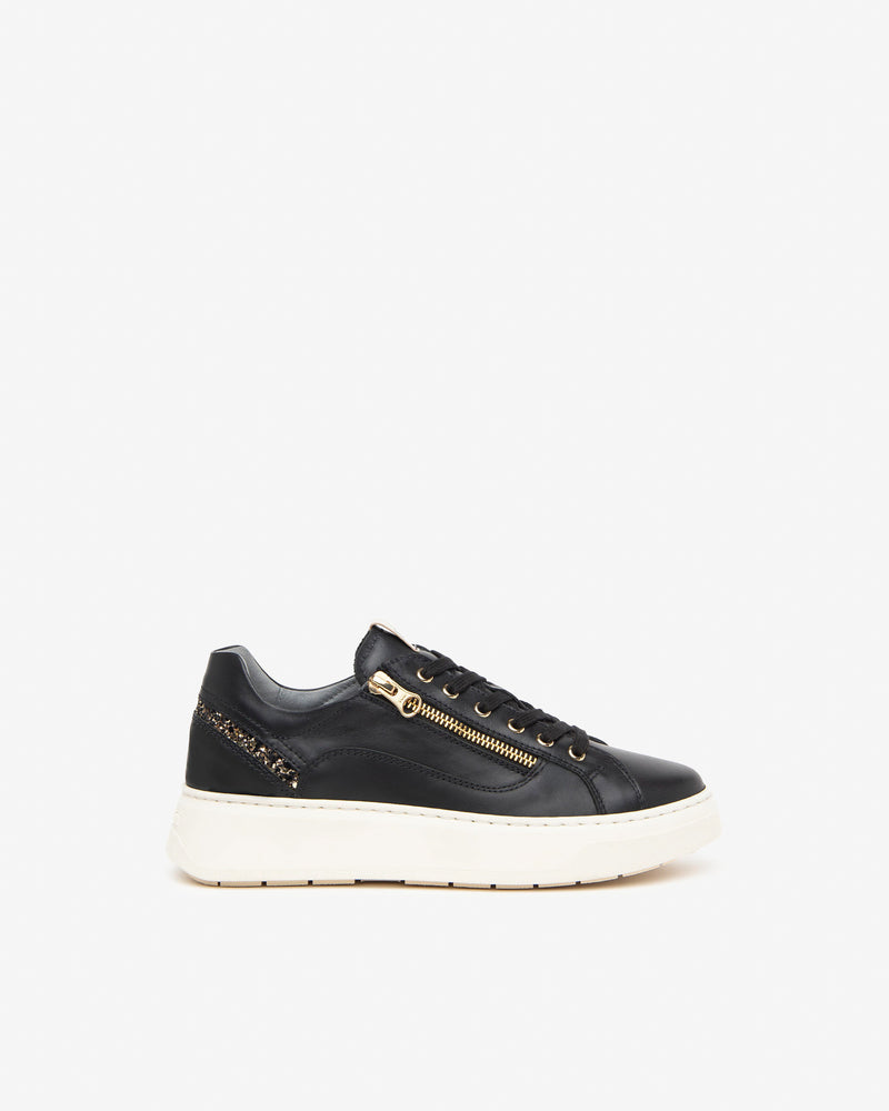 NeroGiardini Black Side Zip Trainers I11600D