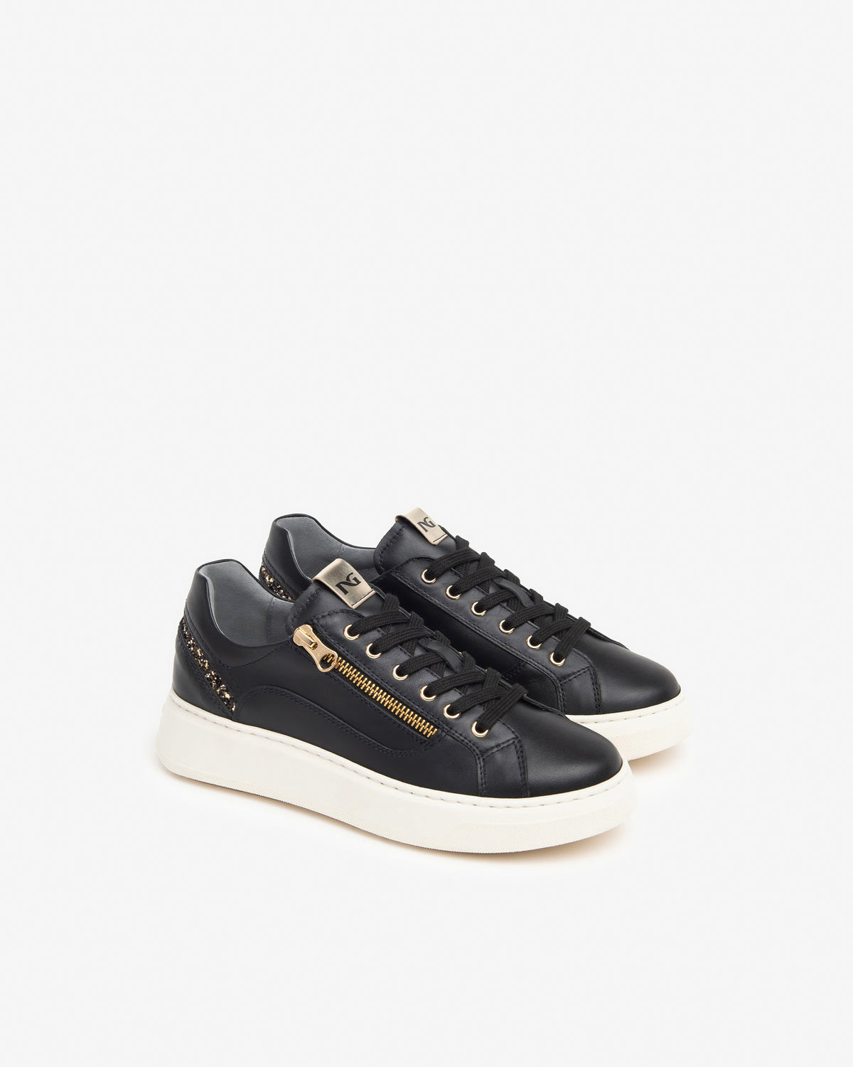 NeroGiardini Black Side Zip Trainers I11600D