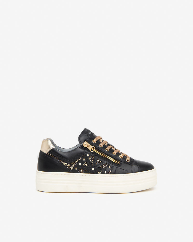 NeroGiardini Black Embellished Trainers I11610D