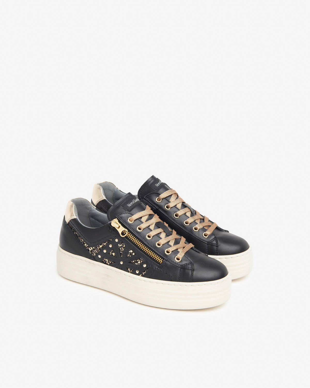 NeroGiardini Black Embellished Trainers I11610D