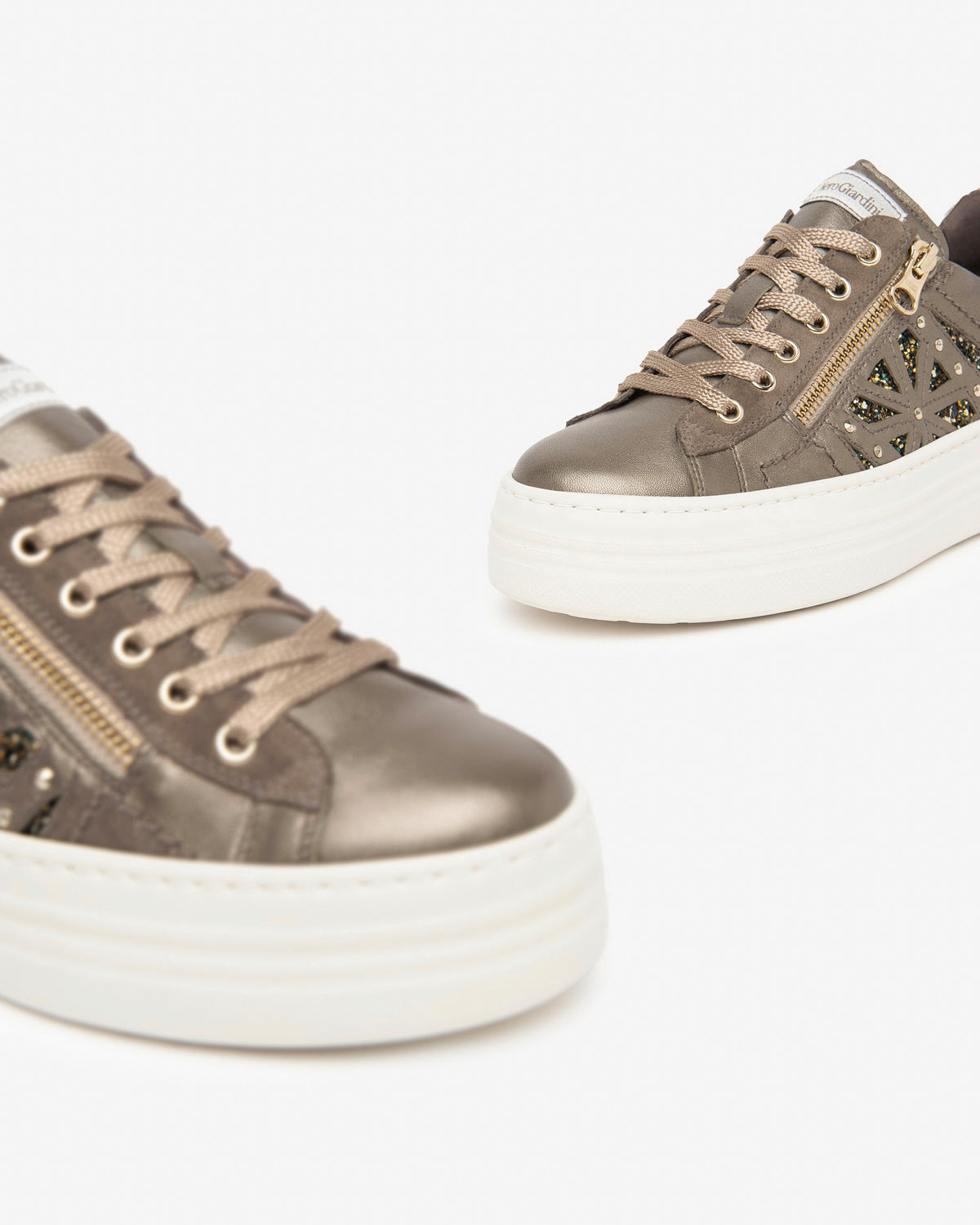 NeroGiardini Brown Embellished Trainers I11611D