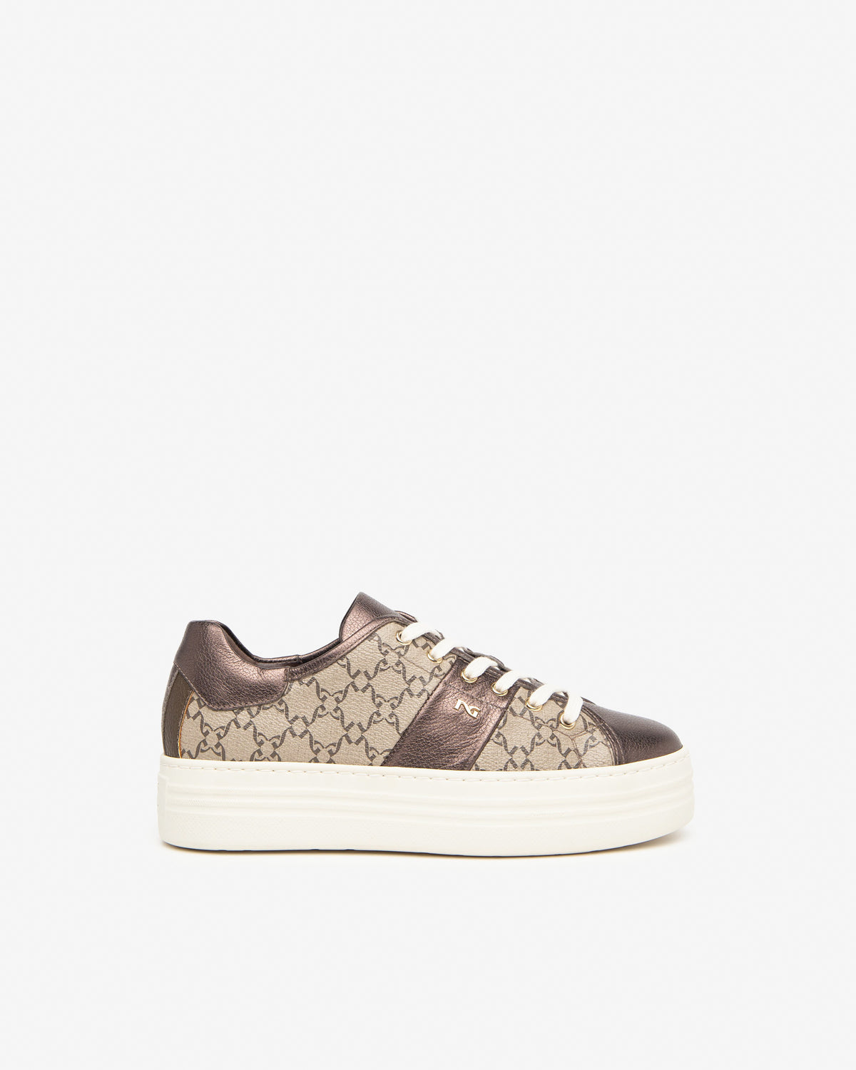 NeroGiardini Cream Print Trainers I11614D