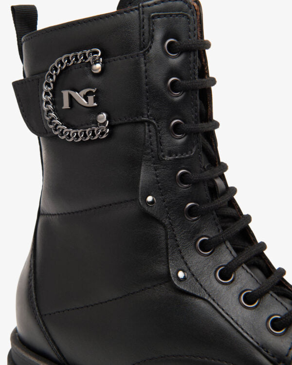 NeroGiardini Black Biker Platform Boot I11920D