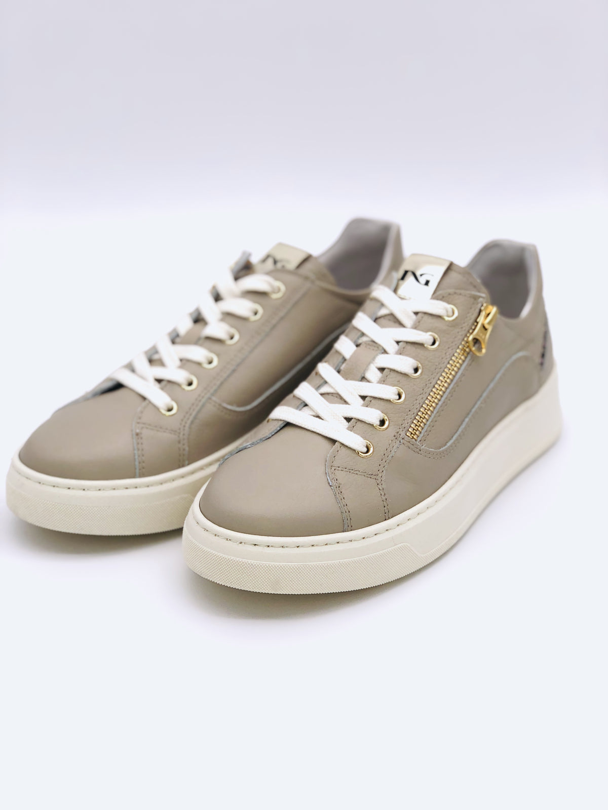 NeroGiardini Beige Side Zip Trainers I11600D