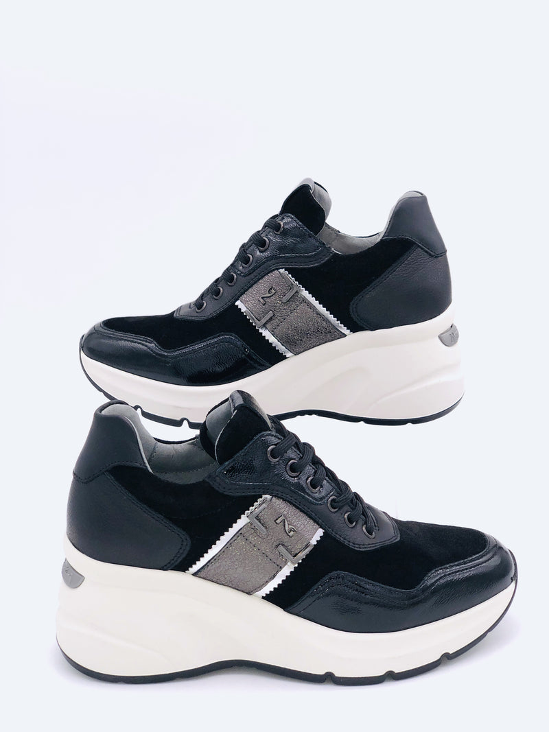 NeroGiardini Black Wedge Trainer I11493D