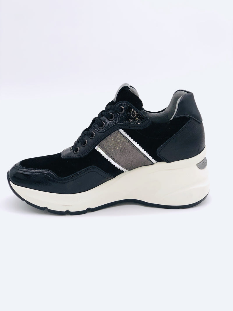 NeroGiardini Black Wedge Trainer I11493D