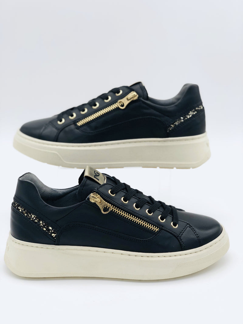 NeroGiardini Black Side Zip Trainers I11600D