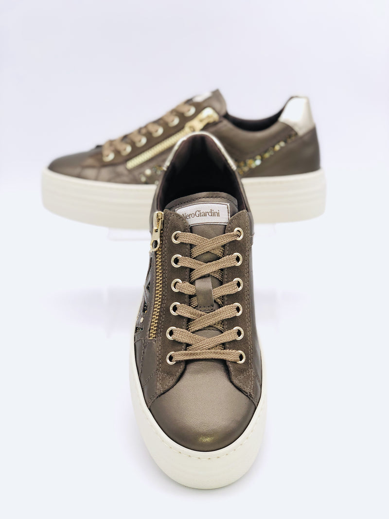 NeroGiardini Brown Embellished Trainers I11611D