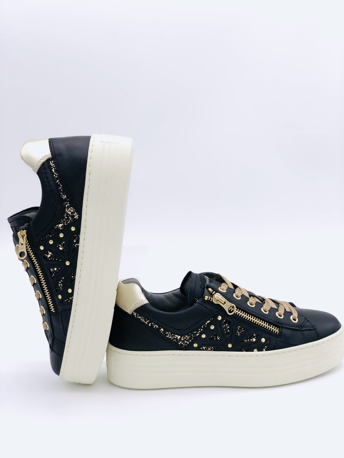 NeroGiardini Black Embellished Trainers I11610D