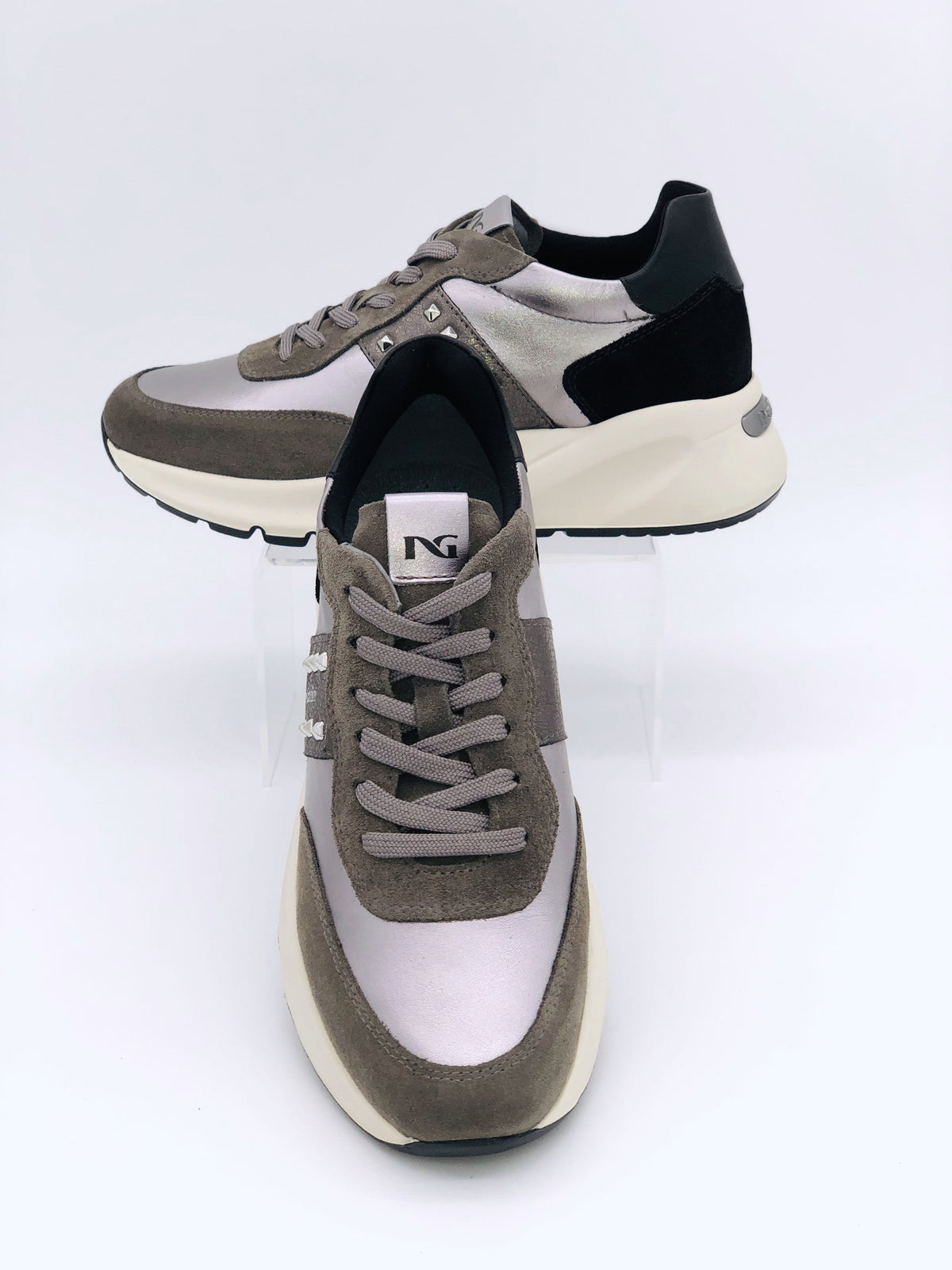 NeroGiardini Cement Silver Trainers I11521D