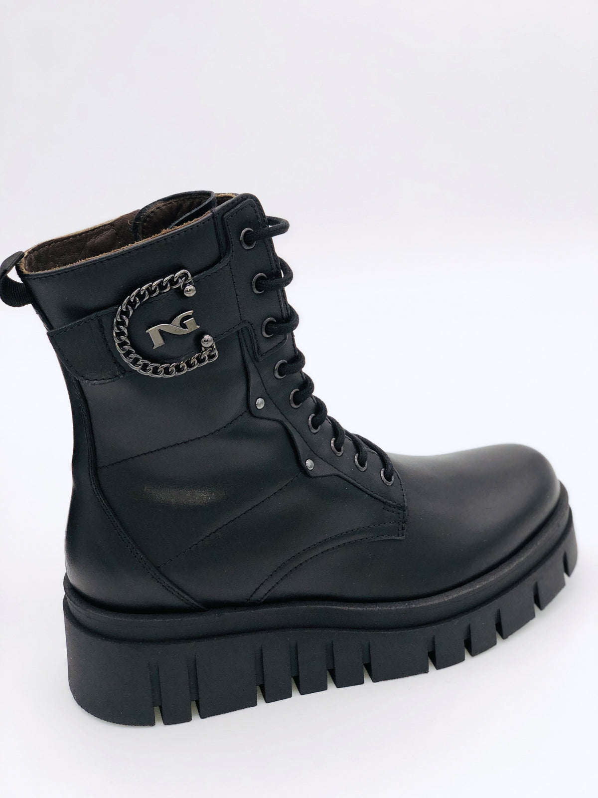 NeroGiardini Black Biker Platform Boot I11920D