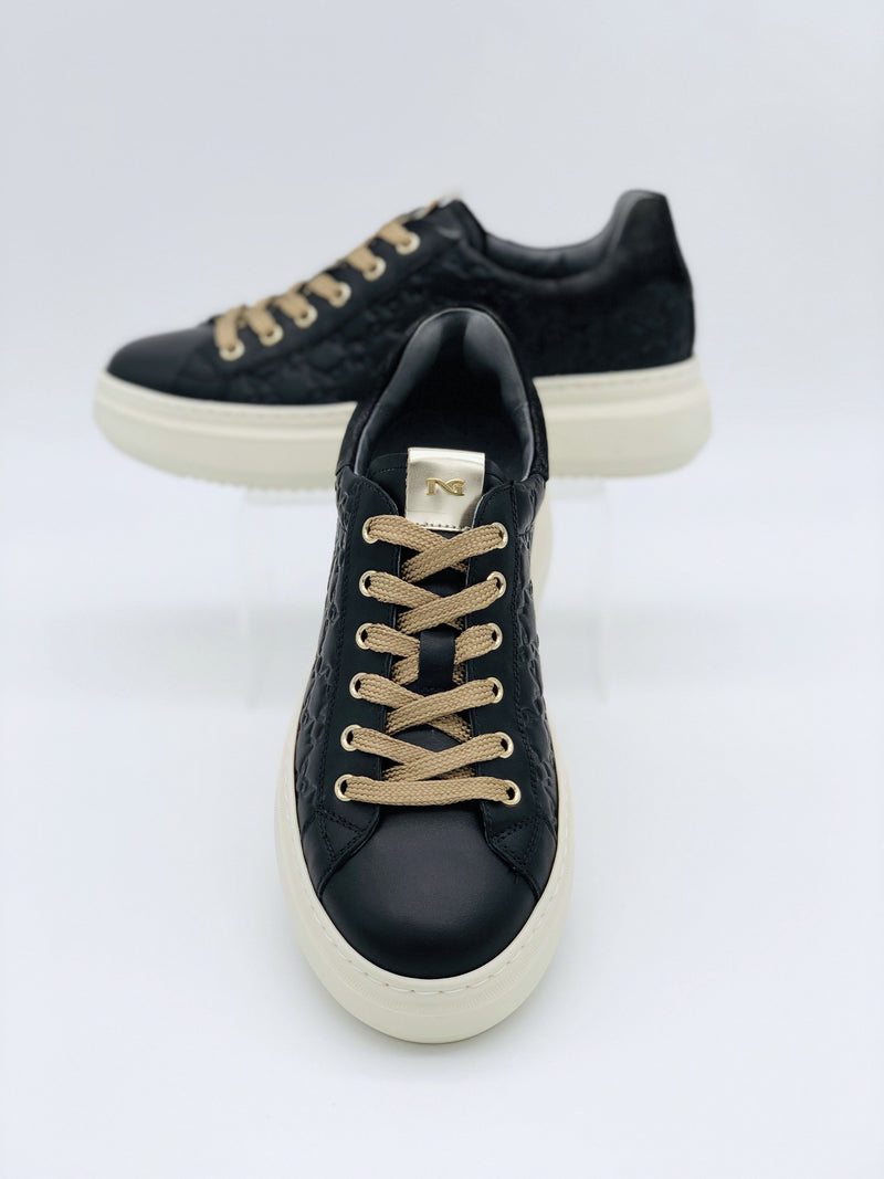 NeroGiardini Black Embossed Trainers I11590D