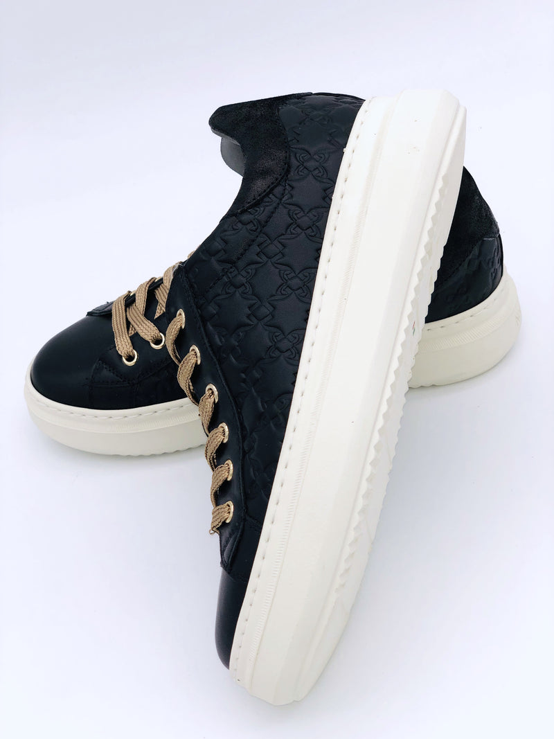 NeroGiardini Black Embossed Trainers I11590D