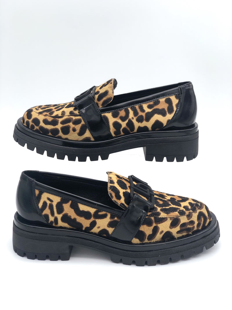 BER5048INO Camel/Black Leopard Print Loafer LODI LOVE