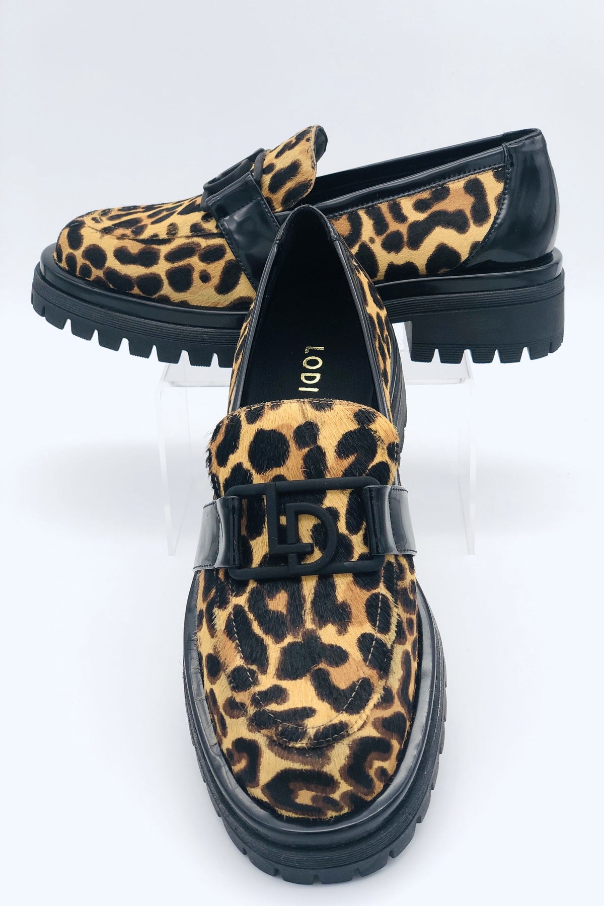 BER5048INO Camel/Black Leopard Print Loafer LODI LOVE