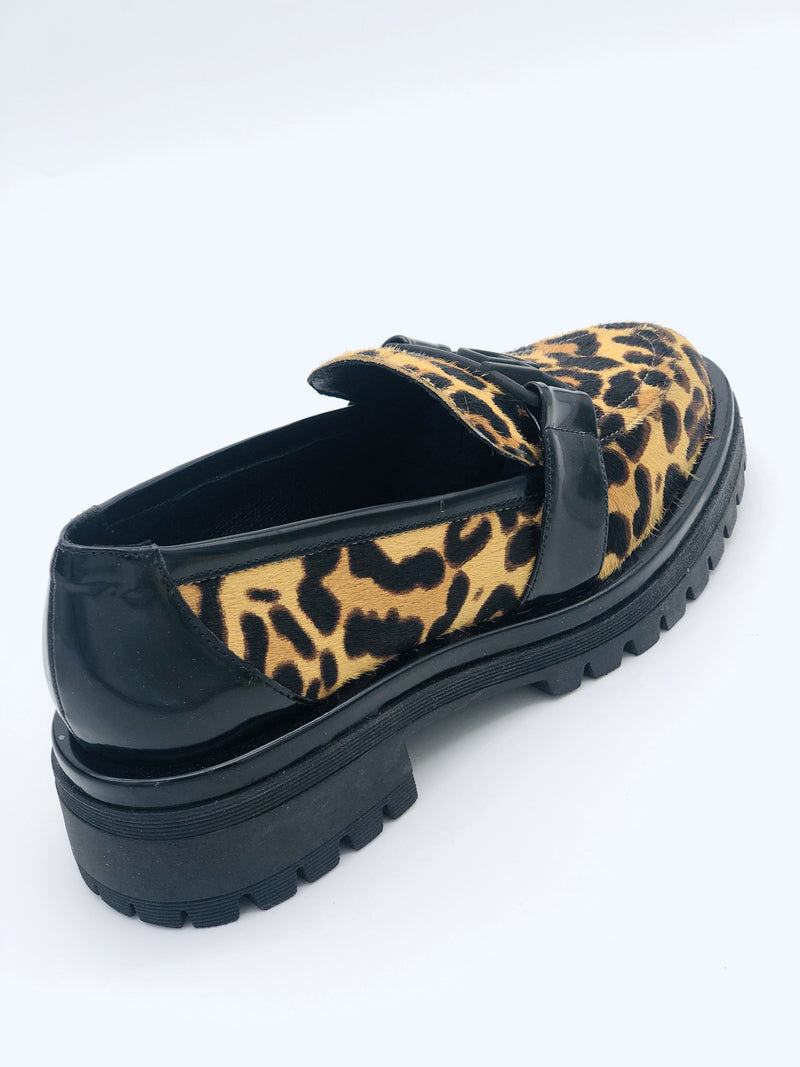 BER5048INO Camel/Black Leopard Print Loafer LODI LOVE