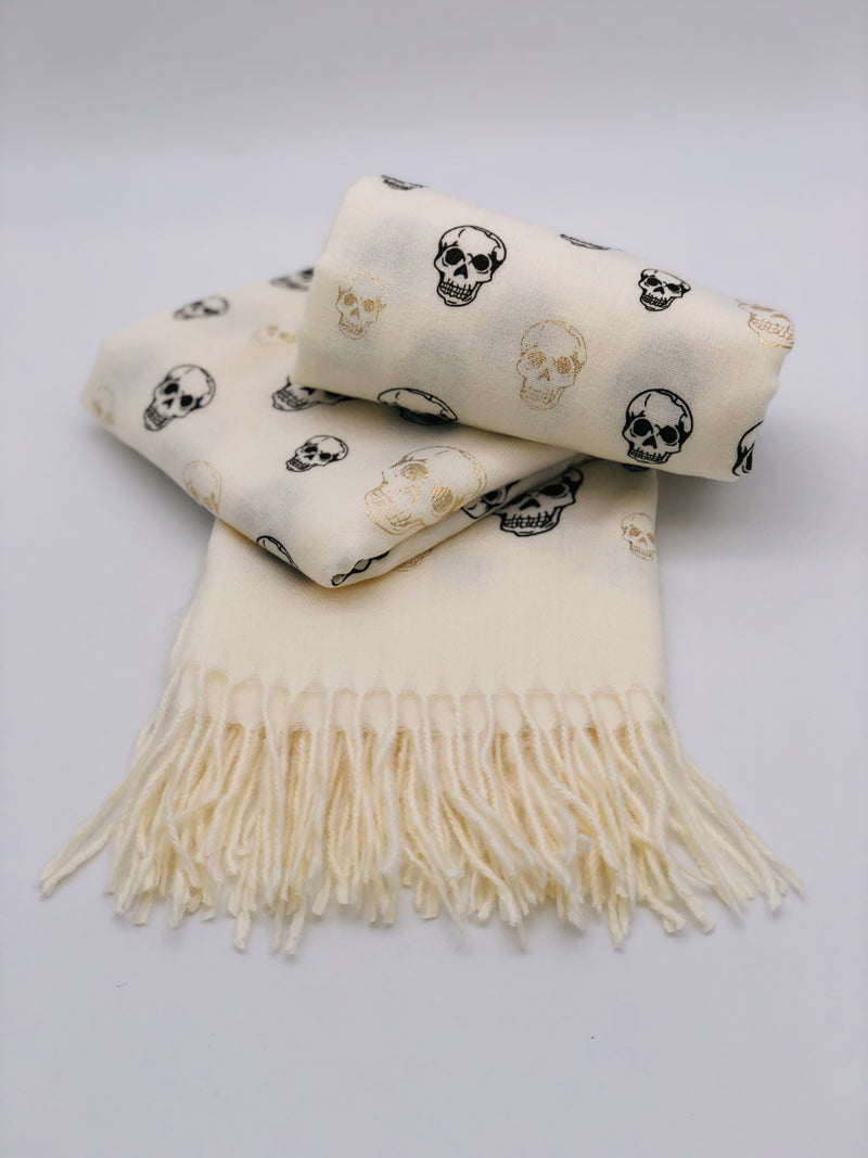 GS24-102 CREAM Pom Pom Hat & Skull Scarf BEST OF IRISH