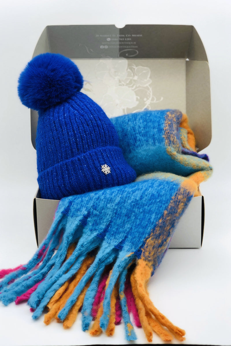 GS24-104 ROYAL Pom Pom Hat & Rasta Scarf Gift Set BEST OF IRISH