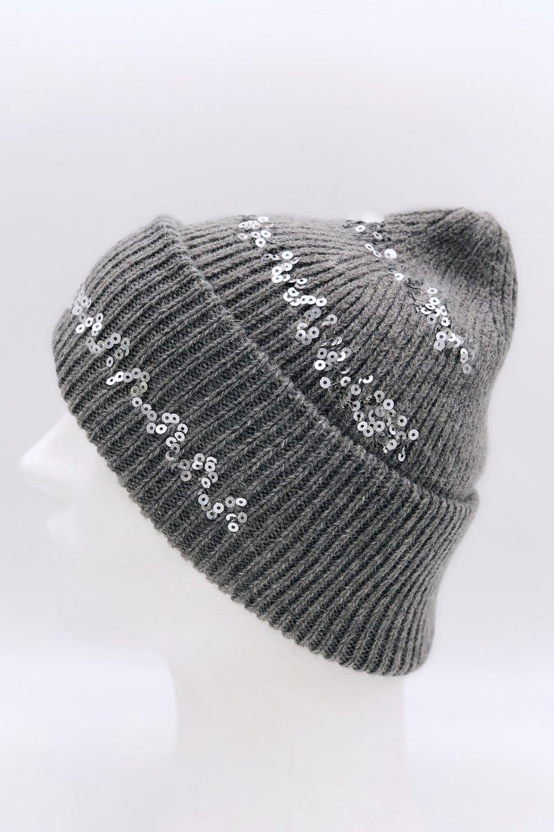 GS24-105 GREY Sequin Hat & Rasta Scarf Gift Set BEST OF IRISH