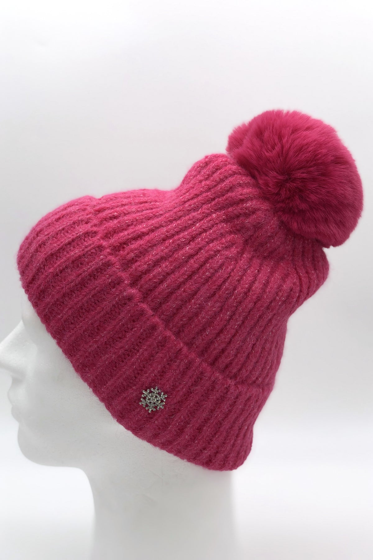 GS24-109 FUSHCIA Pom Pom Hat & Jacquard Scarf Gift Set BEST OF IRISH #