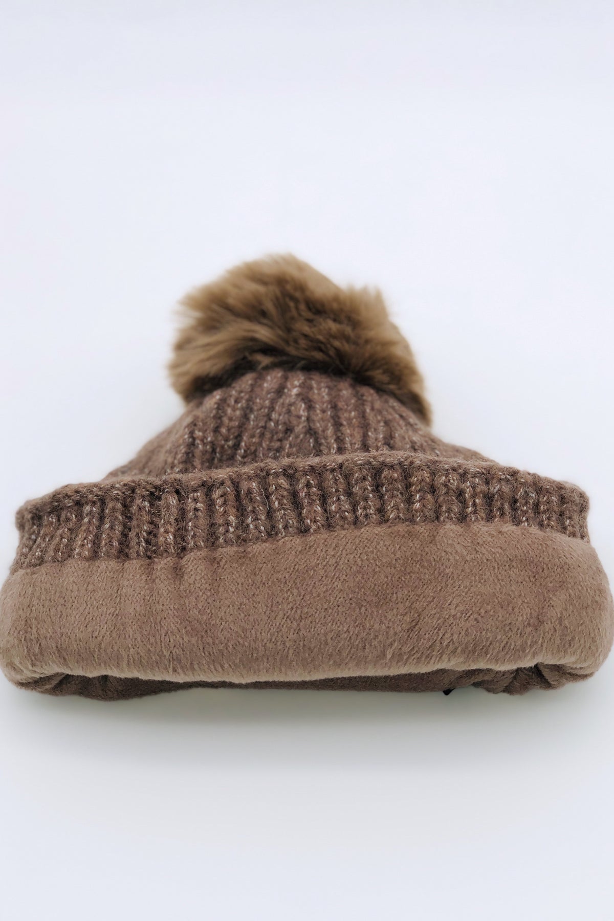 GS24-110 Taupe Pom Pom Hat & Rasta Scarf gift Set BEST OF IRISH