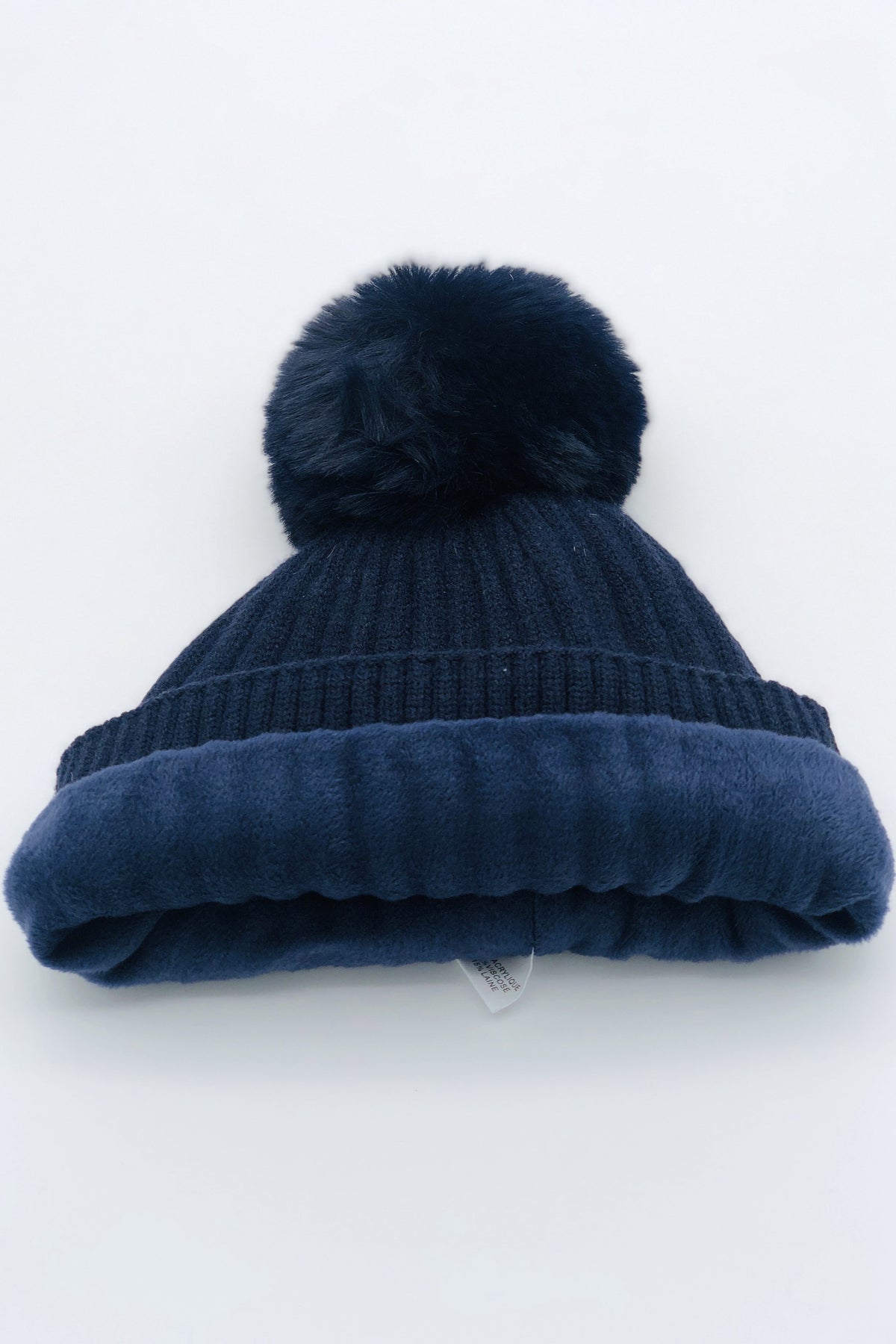 GS24-112 NAVY Pom Pom Hat & Pashmina Gift Set BEST OF IRISH