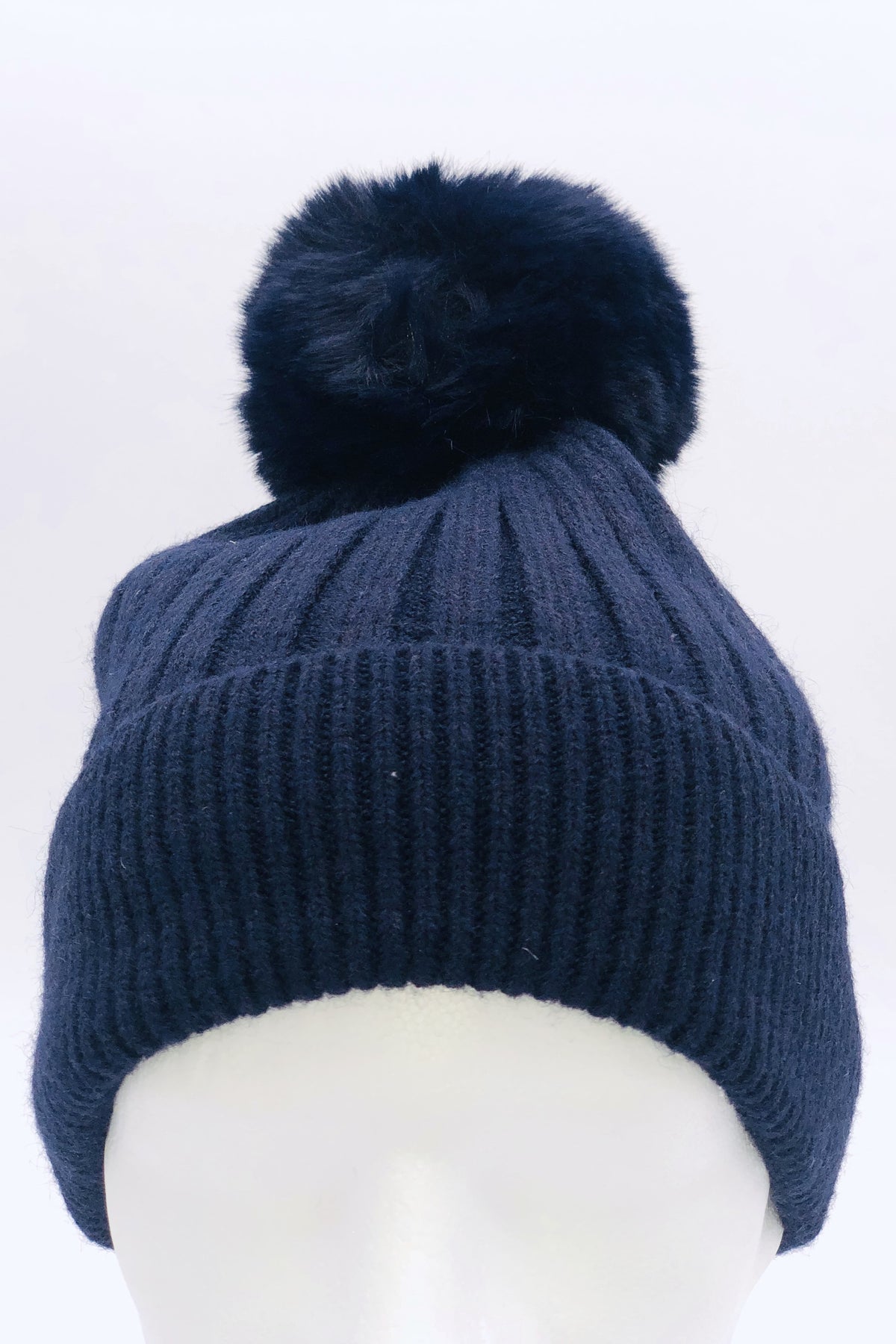 GS24-112 NAVY Pom Pom Hat & Pashmina Gift Set BEST OF IRISH