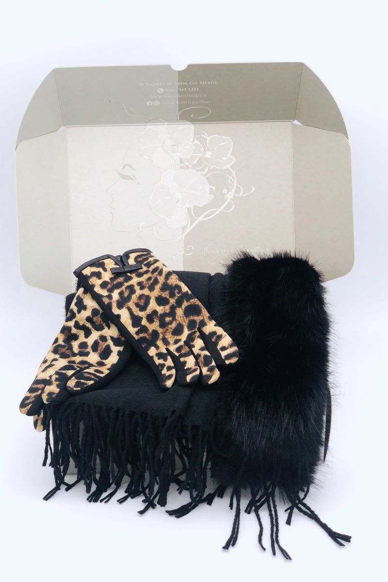 GS24-115 Black Pashmina & Glove Gift Set BEST OF IRISH