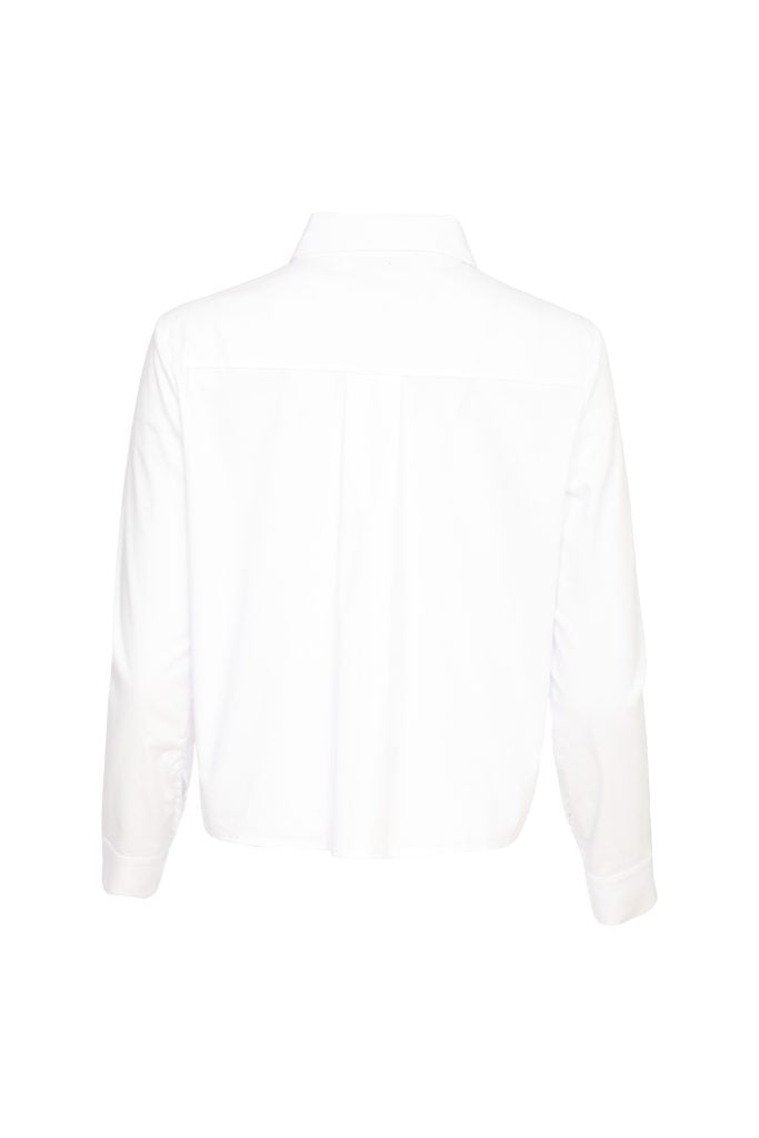 KATE COOPER White Shirt With Flower Trim KCW24124