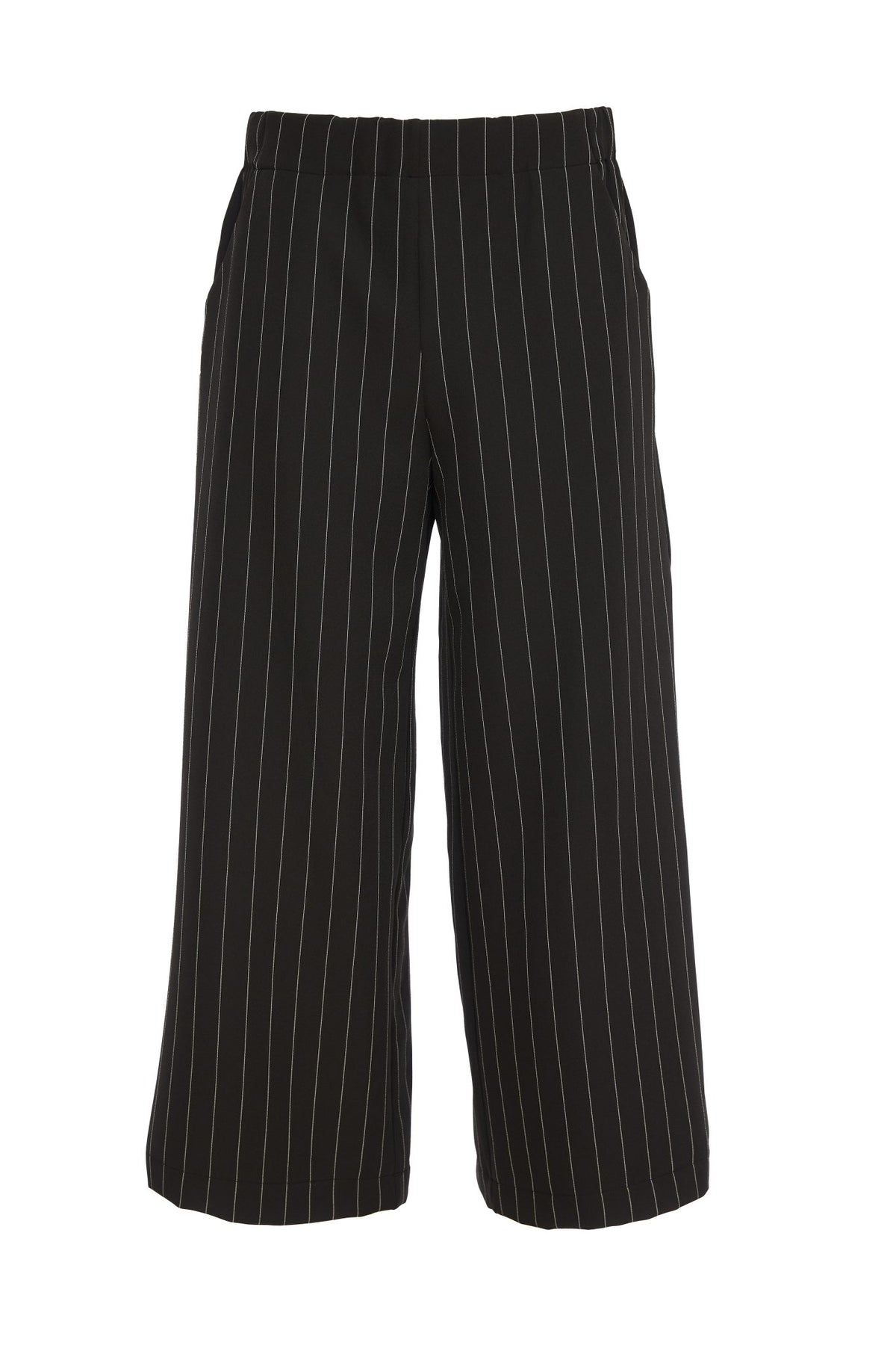 KATE COOPER Black & White Wide Leg Pinstripe Trouser With Pockets KCW24137