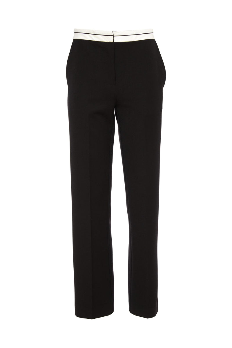 KCW24148 Pantalon noir avec bordure contrastée à la taille Kate Cooper