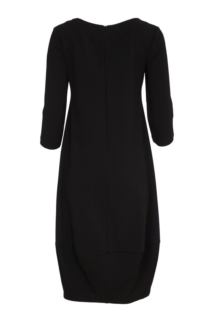 KATE COOPER Black Dress With Ruffle Hem KCW24153