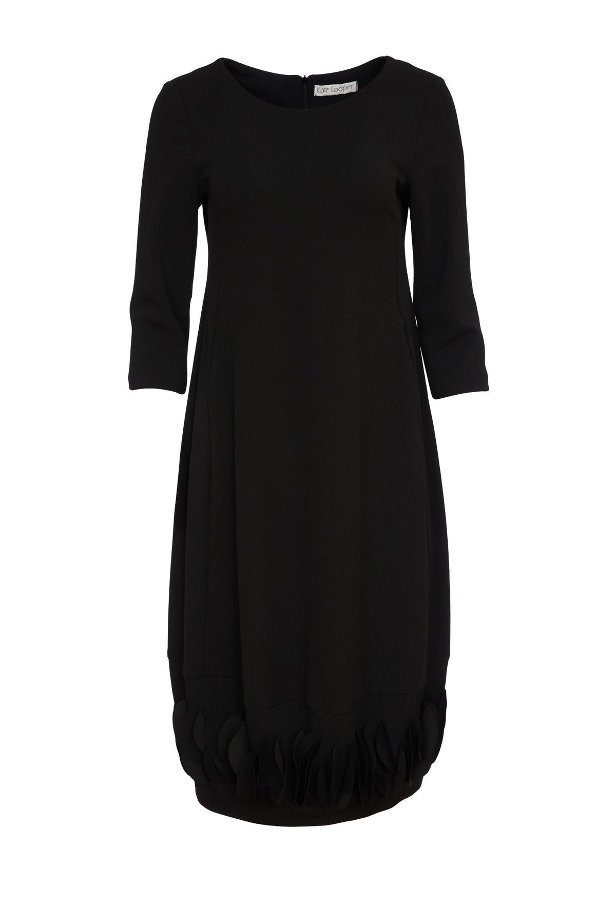 KATE COOPER Black Dress With Ruffle Hem KCW24153