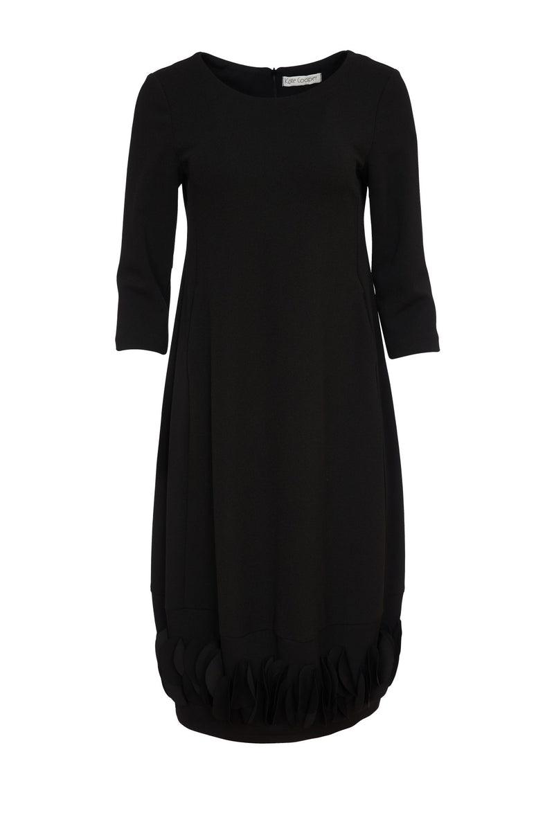 KATE COOPER Black Dress With Ruffle Hem KCW24153